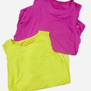💜Bundle of 2 Ranch Dress’N  Tops vented back– Bundle Neon Yellow & Magenta NWOT💜